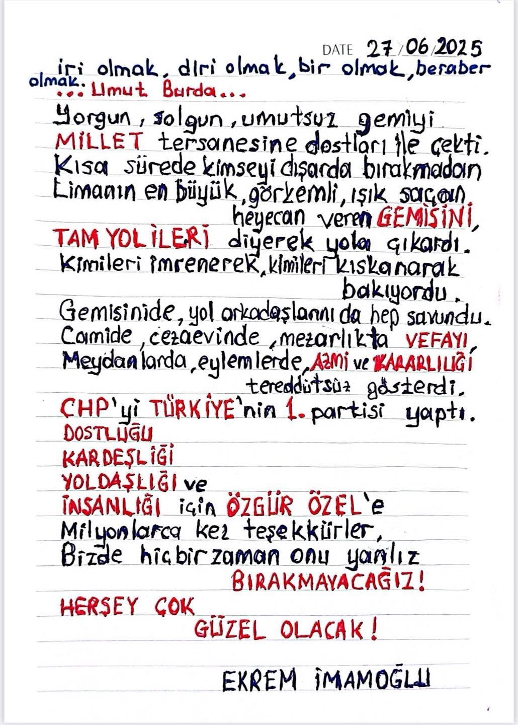 Imamoğlu Mektup