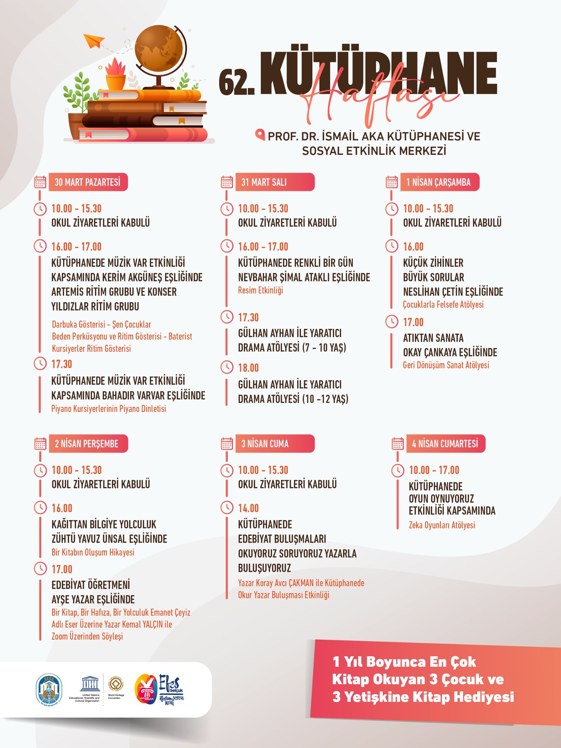 62. Kütüphane Haftasi Etki̇nli̇k Programi