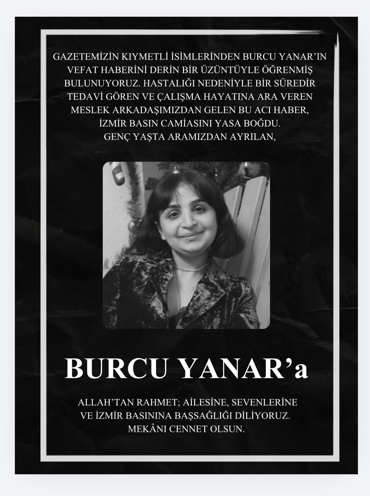 Burcu Yanar Vefat
