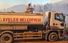 Çine'deki Yangına Efeler Belediyesi'nden Saha Desteği