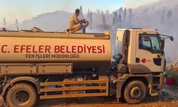 Çine'deki Yangına Efeler Belediyesi'nden Saha Desteği