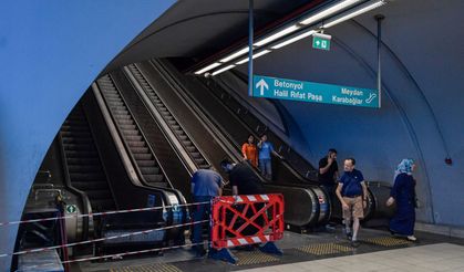 Üçyol Metro'daki Yürüyen Merdivenler Bakıma Alındı