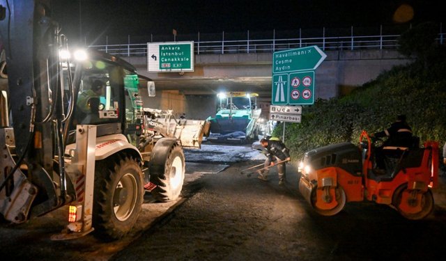 Bornova'da Yağmur Bitti, Asfalt Serimi Başladı