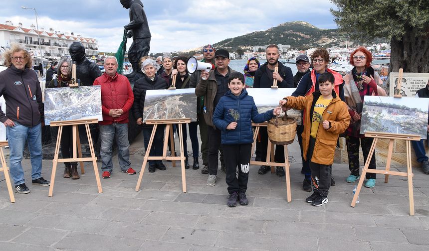 Foça'da 'Taş Ocağı' Protestosu