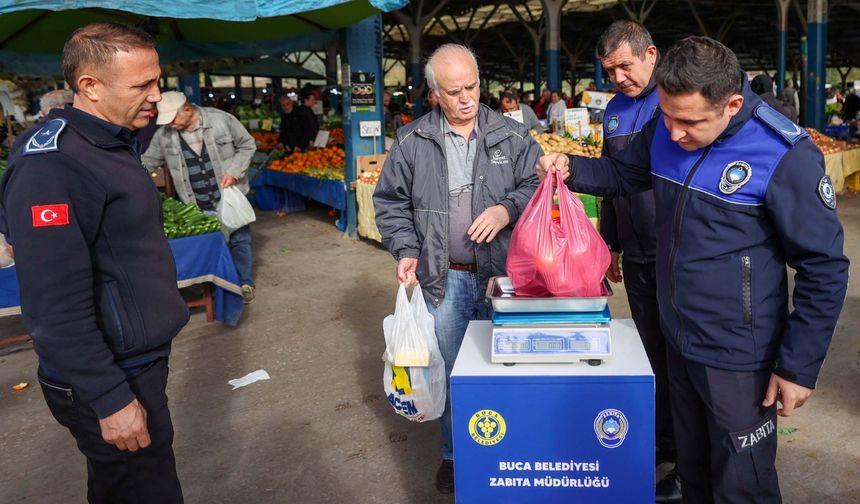 Buca'nın Pazar Yerlerinde Tartı Kontrol Noktaları Kuruluyor