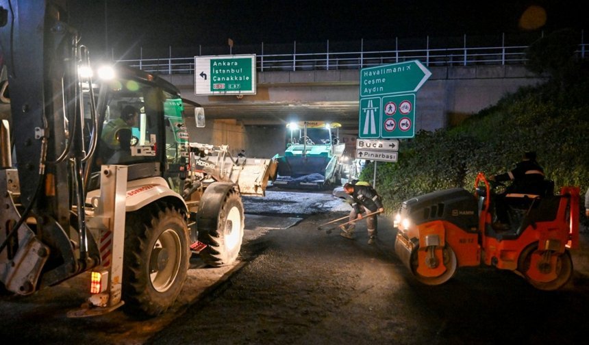 Bornova'da Yağmur Bitti, Asfalt Serimi Başladı